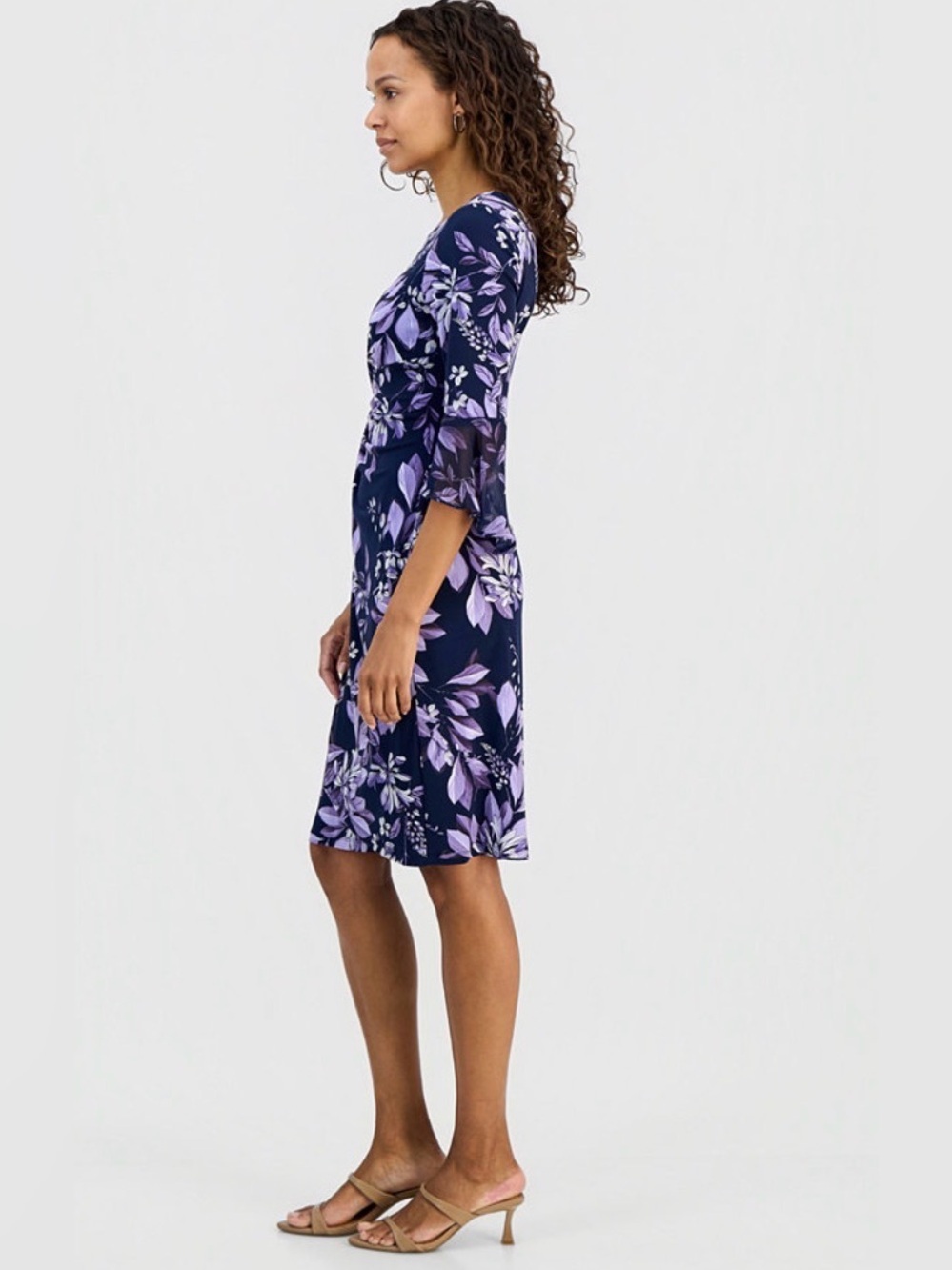 Connected apparel Petite Printed Side Tab Sheath Dress - Picture 2 of 6